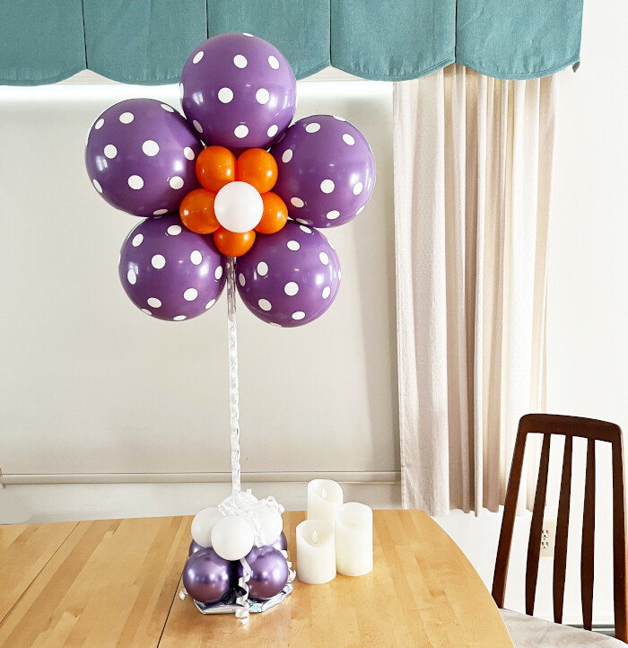 Balloon flower centerpiece (indoors)