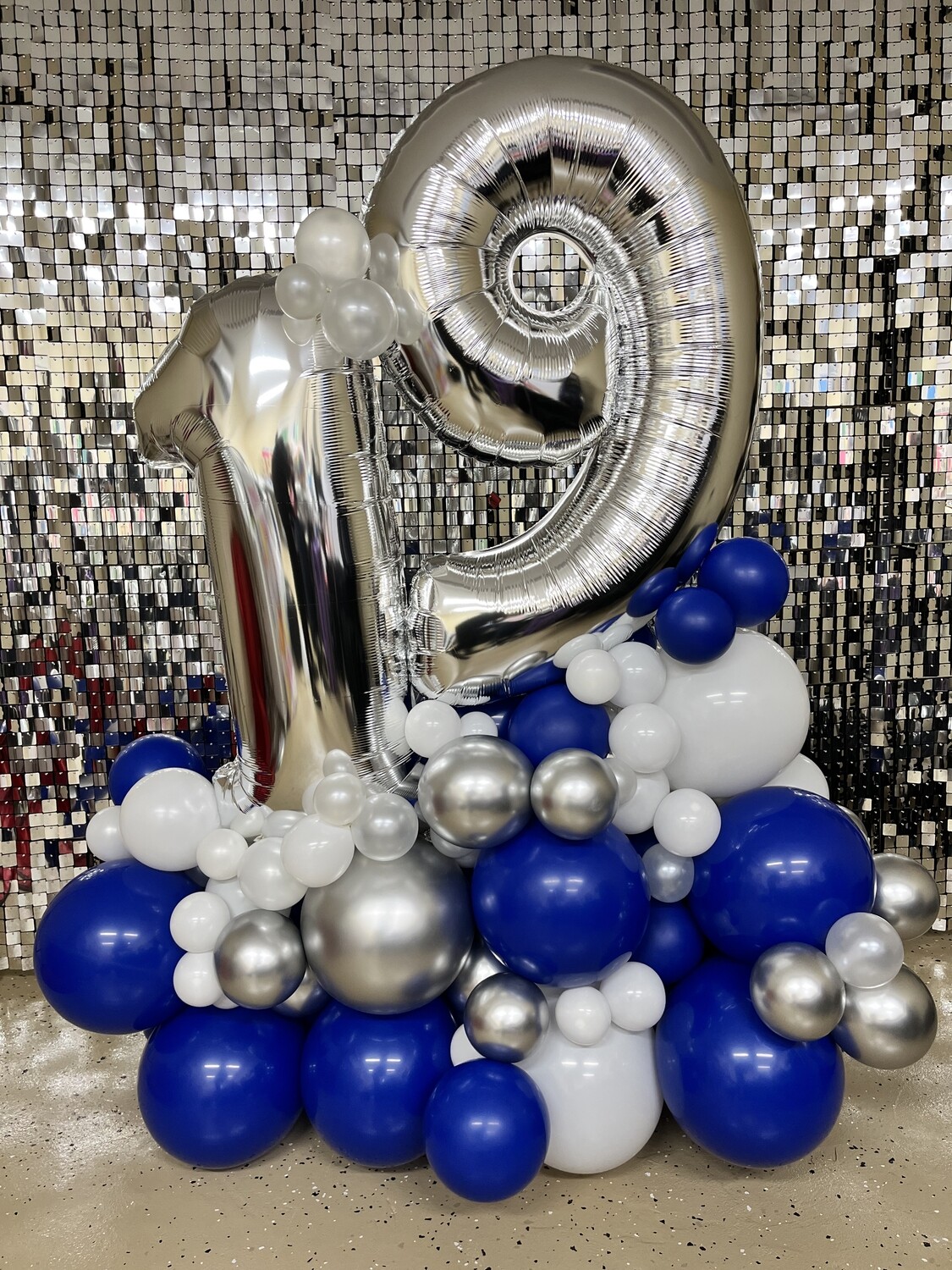 Indoors Organic swanky Jumbo birthday number balloon arrangement, 2 digits