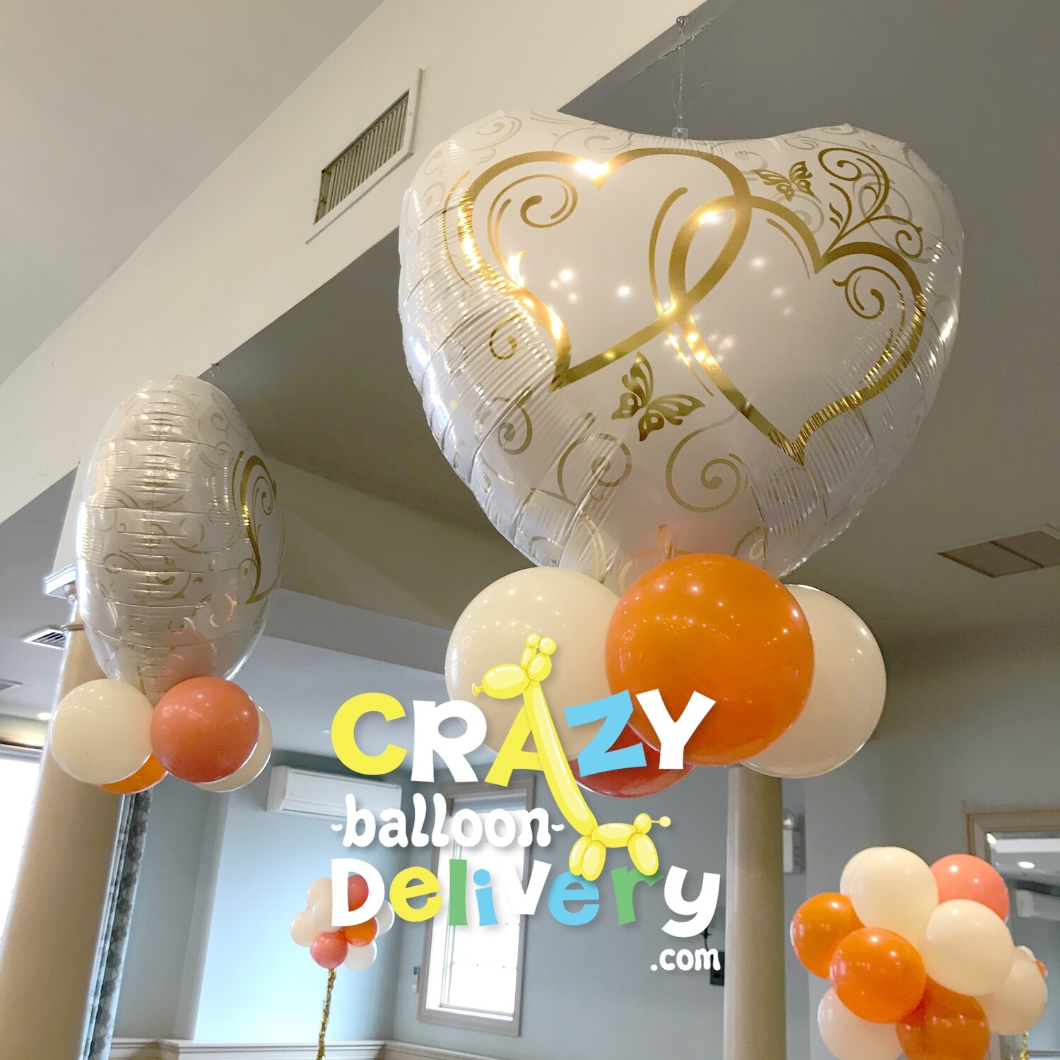 Balloon heart chandeliers