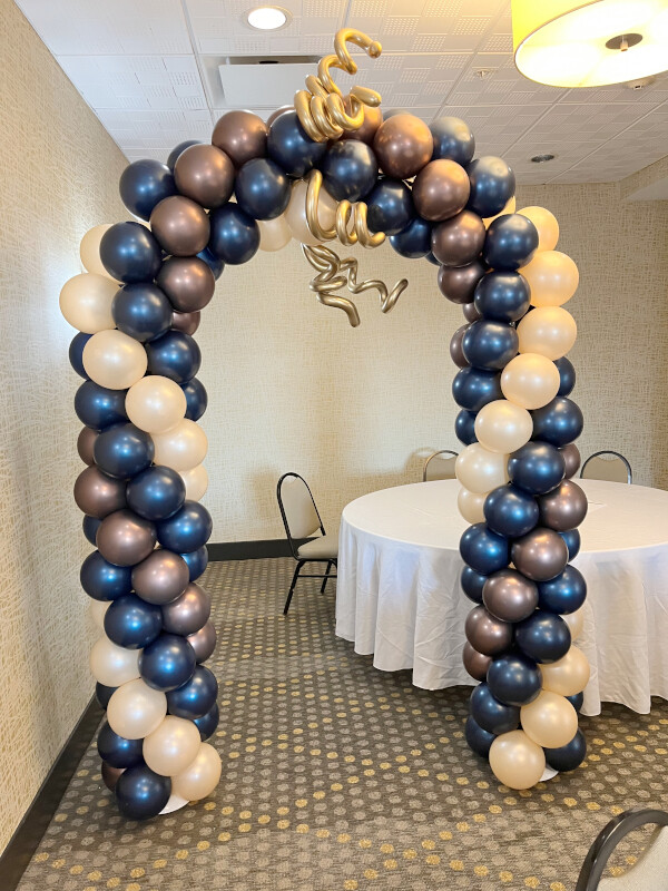 Indoors only, our smallest balloon arch, disposable hardware