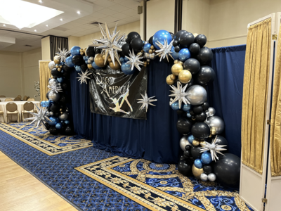 Giant Organic balloon arch for large venues, about 32 lineal feet
