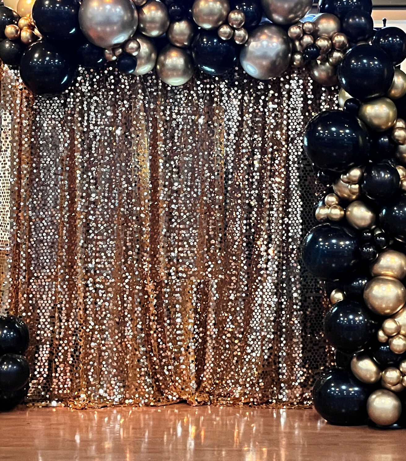 Glitz and glam backdrop rental