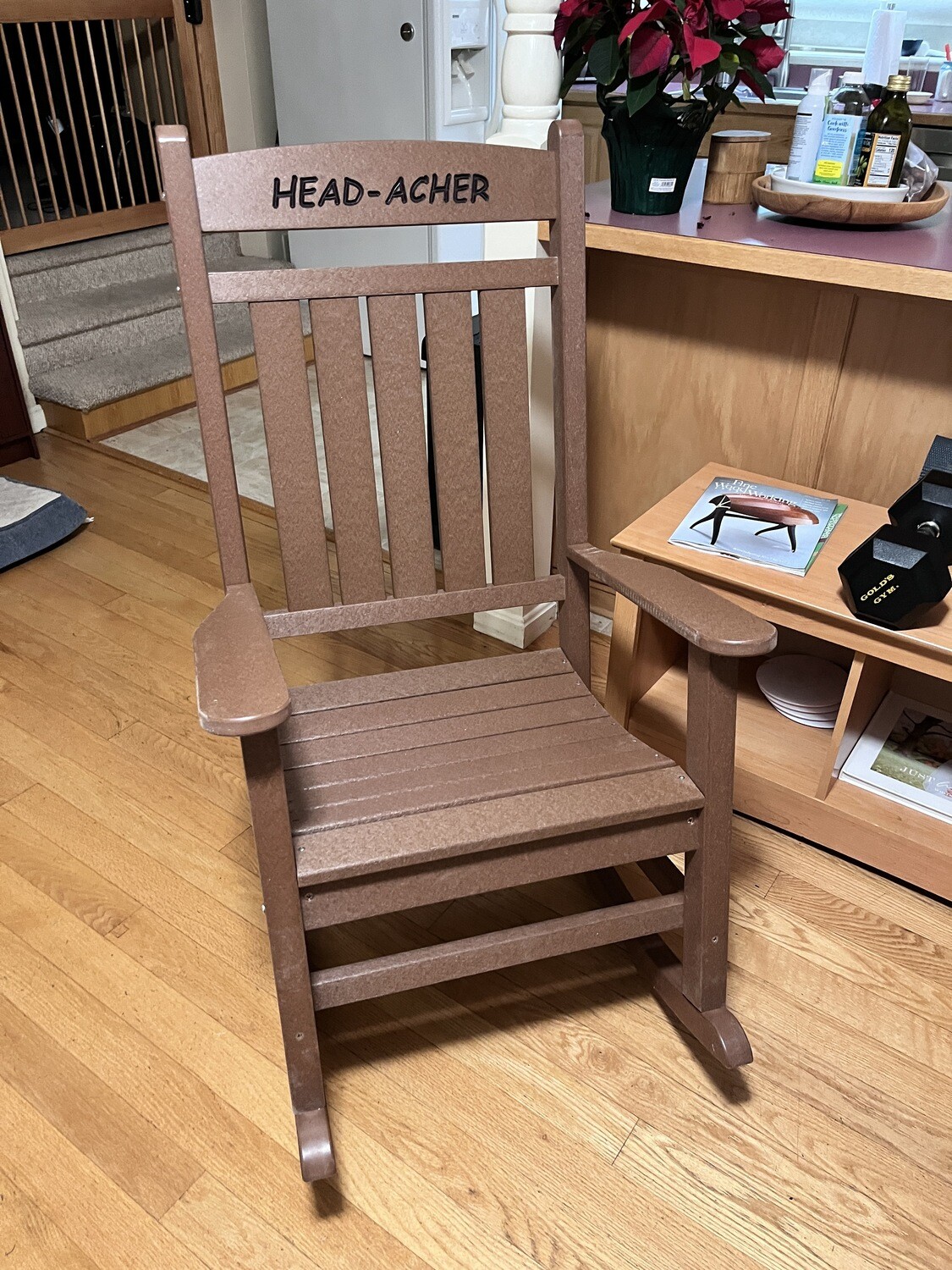 assembly and custom lettering of a chair