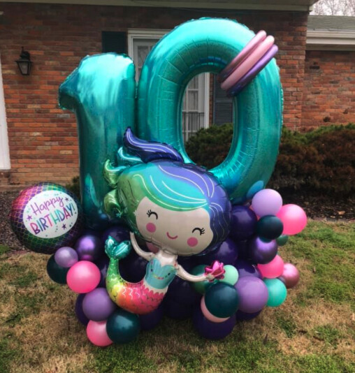 Indoor number birthday balloon delivery