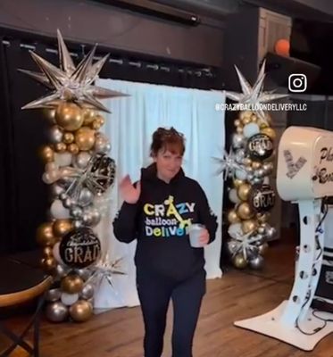Glitzy star balloon column Glitzy star balloon column