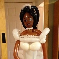 Giant Gender Reveal Balloon Statue, full ball gown