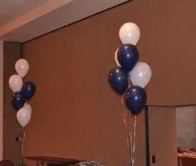 helium balloons on strings, clusters of 5 per bunch helium balloons on strings, clusters of 5 per bunch