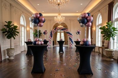 High top table rentals with black cover