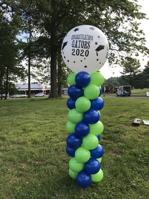 Classic balloon column with giant ball topper Classic balloon column with giant ball topper