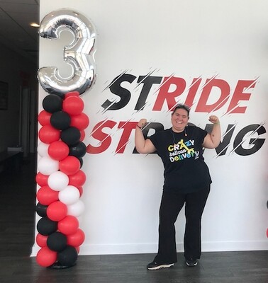 A Classic  balloon column with just 1 giant number topper