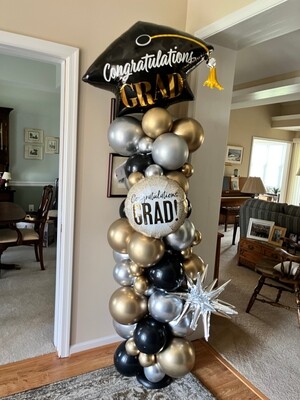 Congratulations grad balloon column, choose your colors (indoor only)