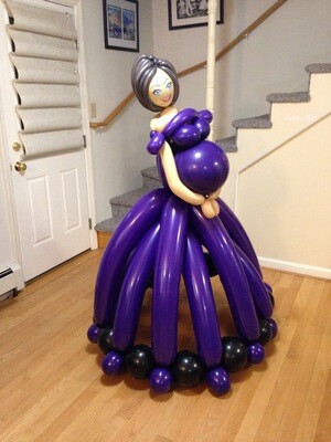Full course, how to make the 5 foot tall gender reveal balloon lady Gender reveal balloons