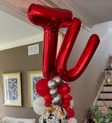 Temple university Graduation balloon column with 2 letters on top (indoor only)