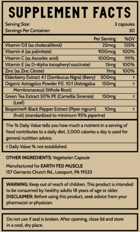 Earth Fed Muscle, Earth Fed Armor Immunity