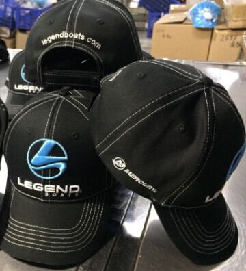 Black Hat With White Stitch Blue Logo