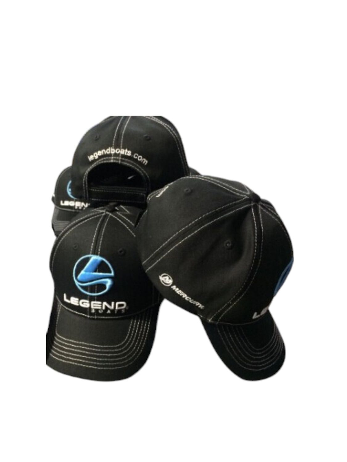 Black Hat With White Stitch Blue Logo