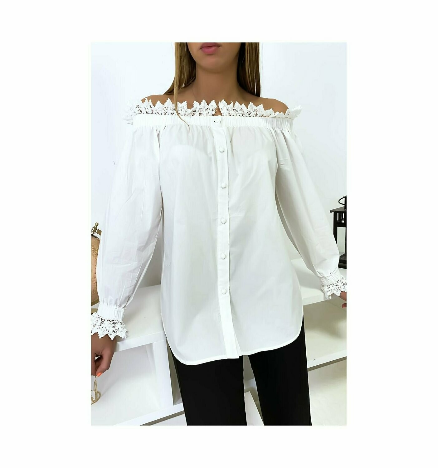 Blouse Blanche Avec Dentelle