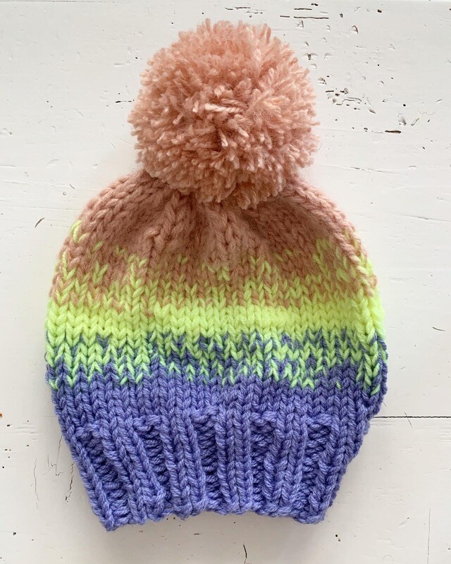 Colorful Hat with Pom Pom