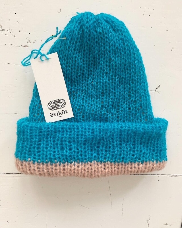 Azure Blue and Baby Pink Hat
