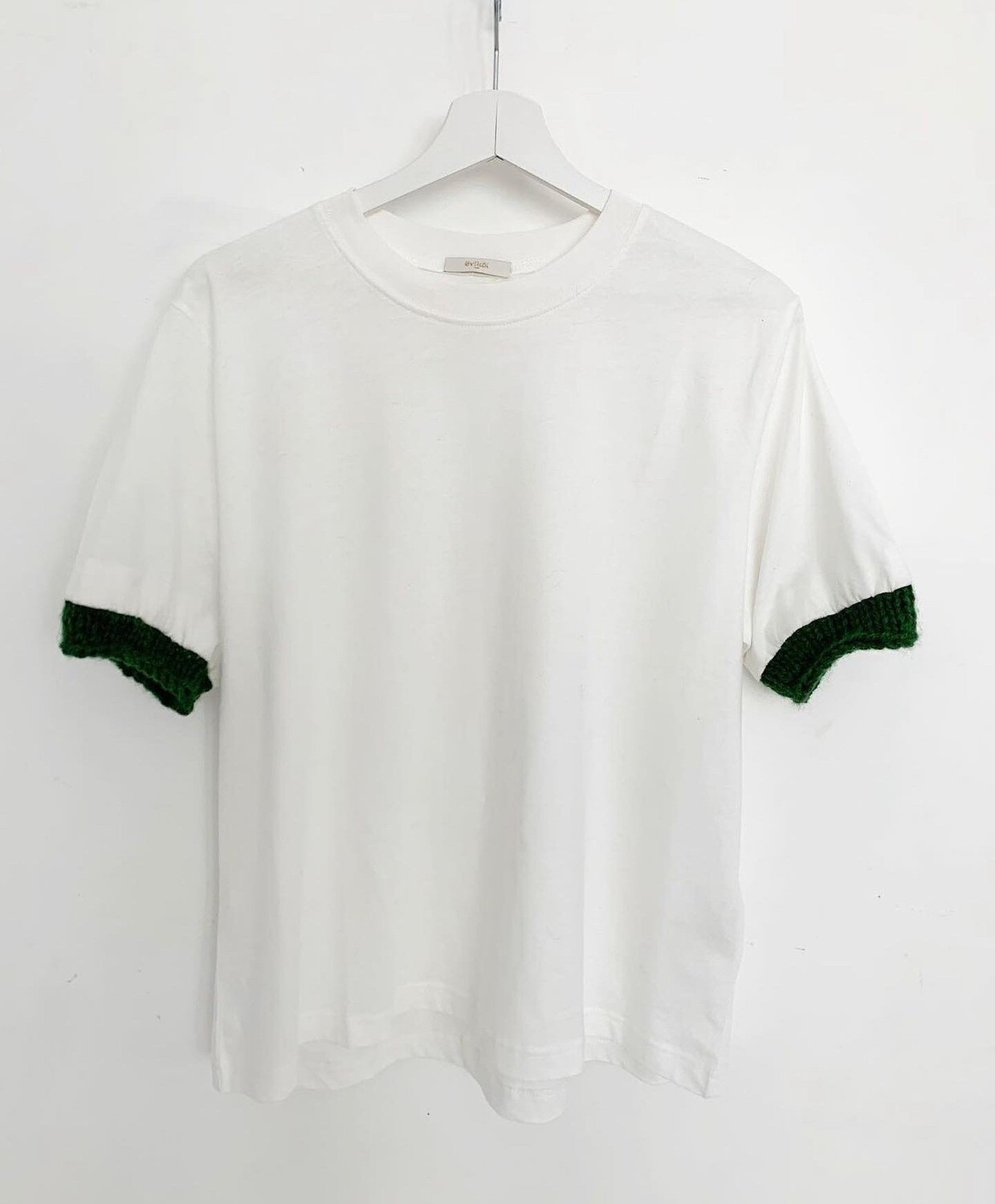 T-Shirt with Green Knitted Detail
