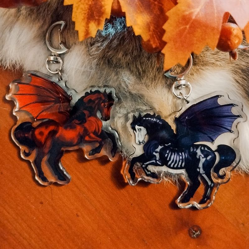 Porte-clef cheval démon- Réversible