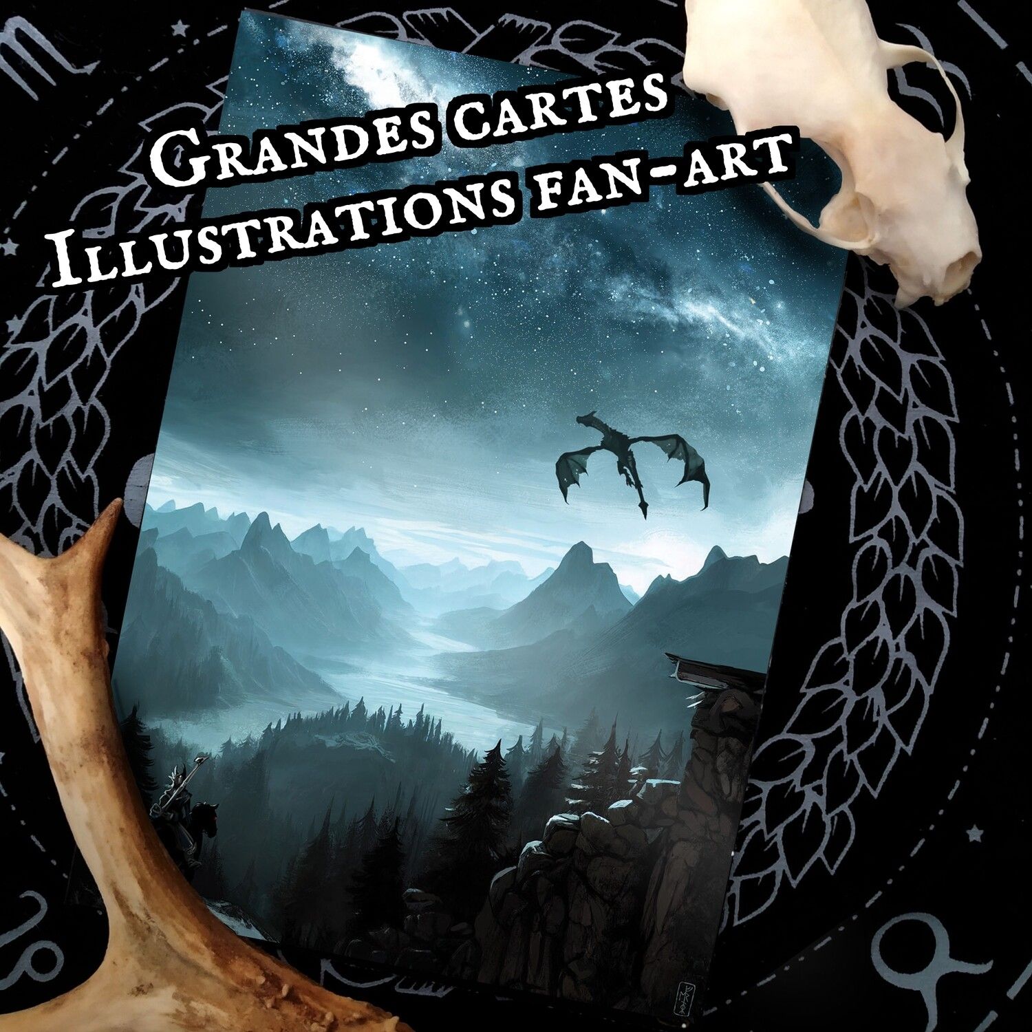 Grandes cartes (A5) - Illustrations fan-art, Modèle: Astarion