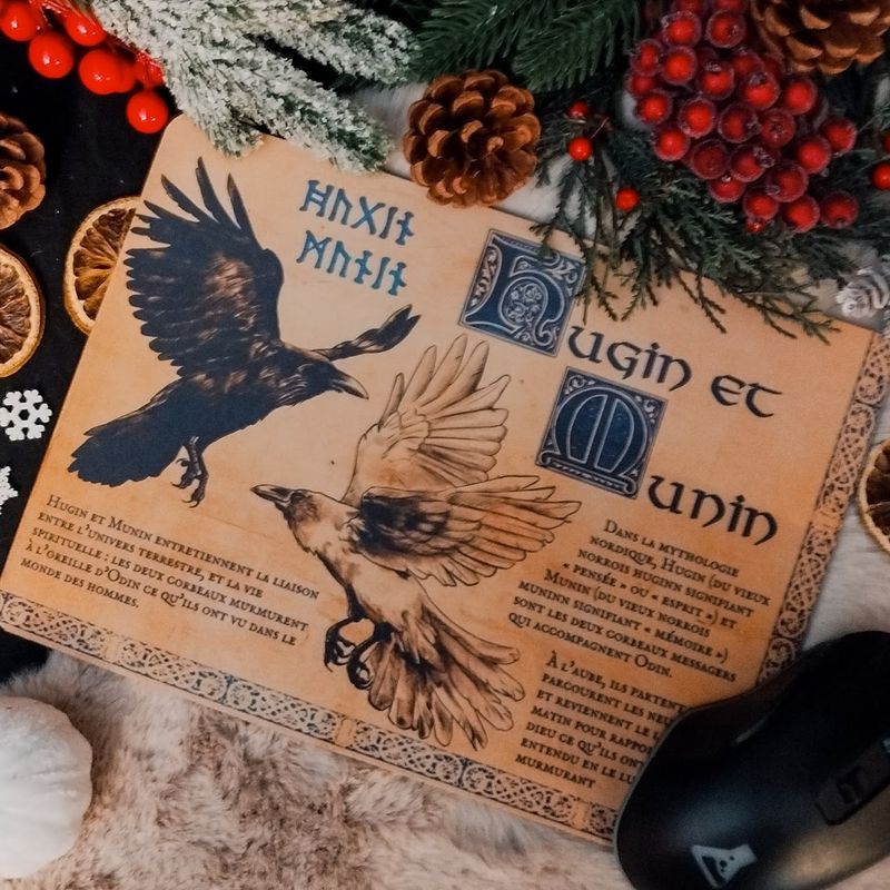 Tapis de souris en tissus - Hugin et Munin