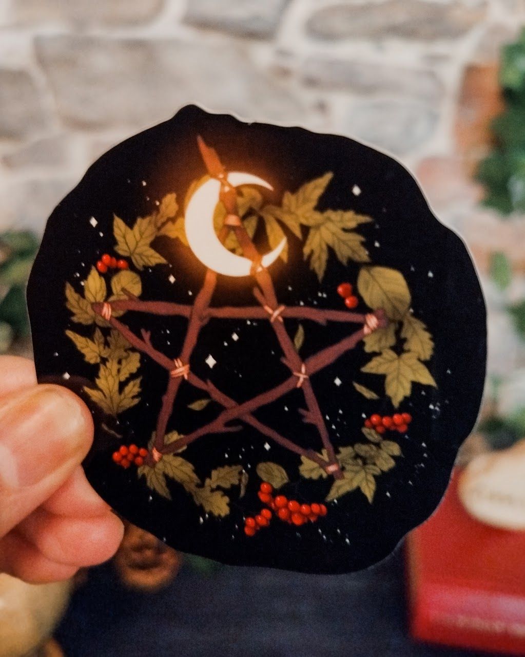 Sticker &quot;Pentacle et lune&quot;