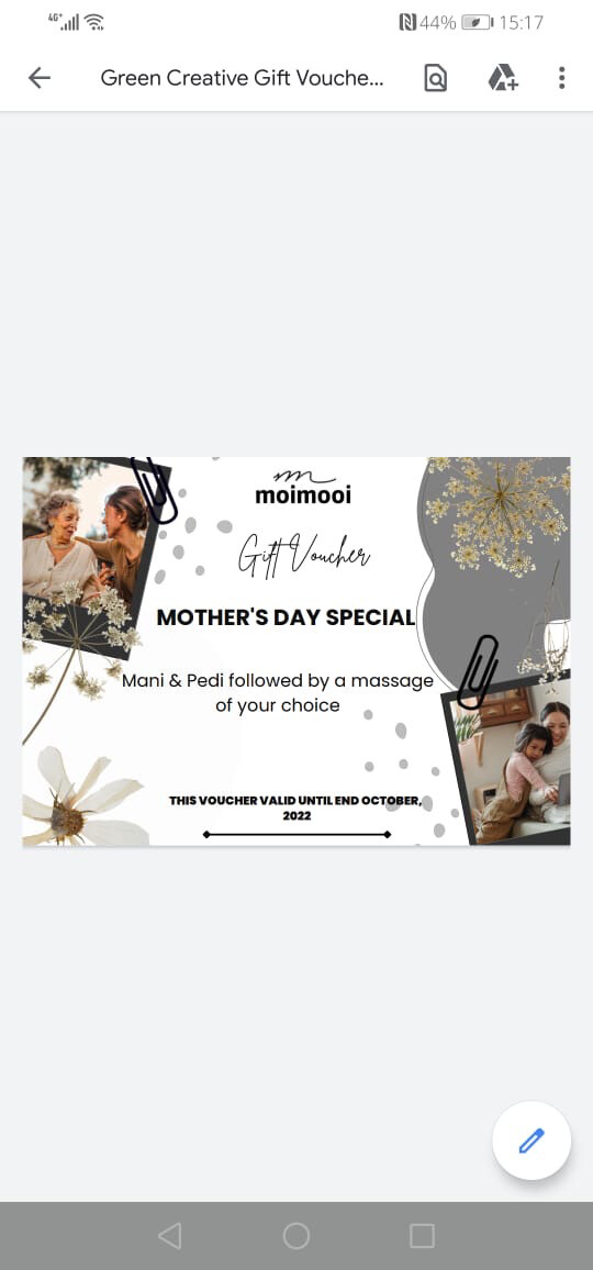 Mothers Day Voucher Special