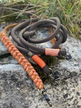 Leine Espresso brown mit Orange