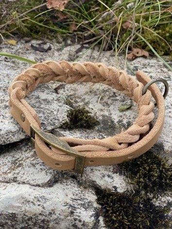 Hunde-Halsband Leder Camel