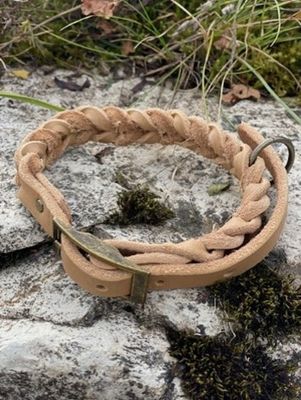 Hunde-Halsband Leder Camel