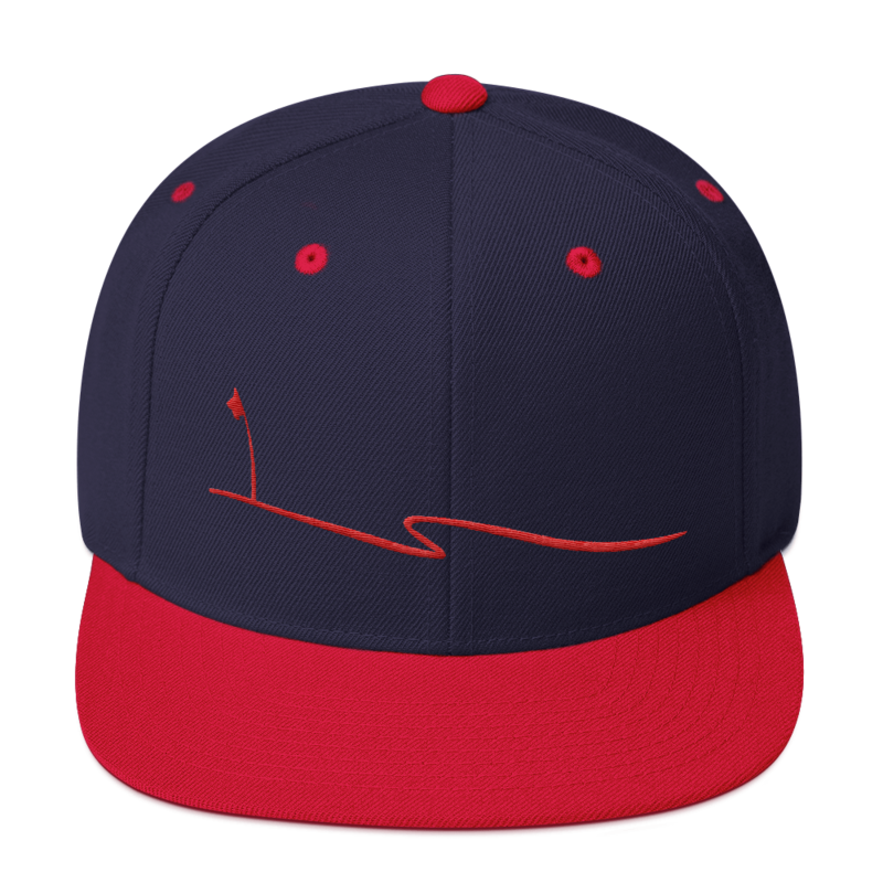 JKD Swoosh Snapback Hat (Navy / Red)