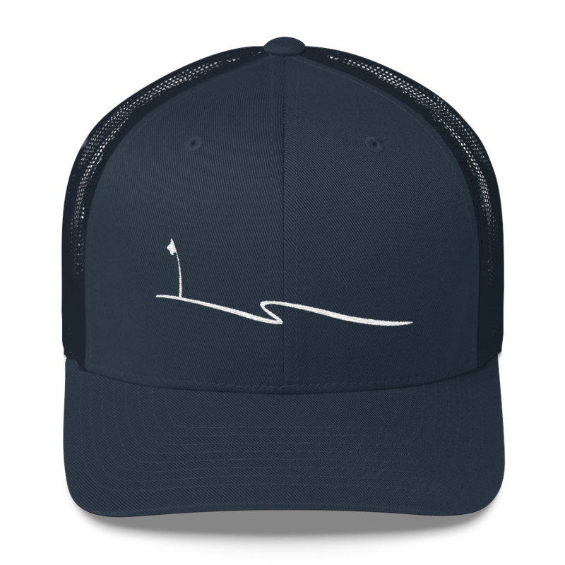 JKD Swoosh - Trucker Hat (White on Navy)