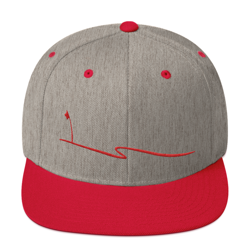 JKD Swoosh Snapback Hat (Gray Heather / Red)