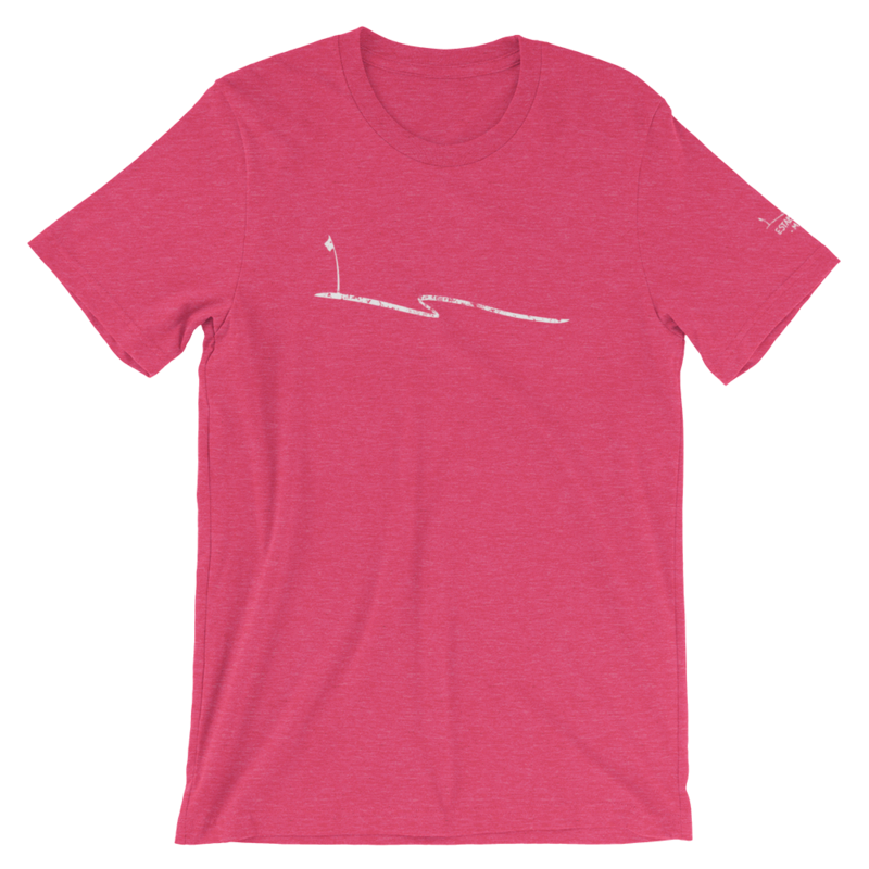 JKD Swoosh Grunge - Unisex T-shirt (White on Heather Raspberry)