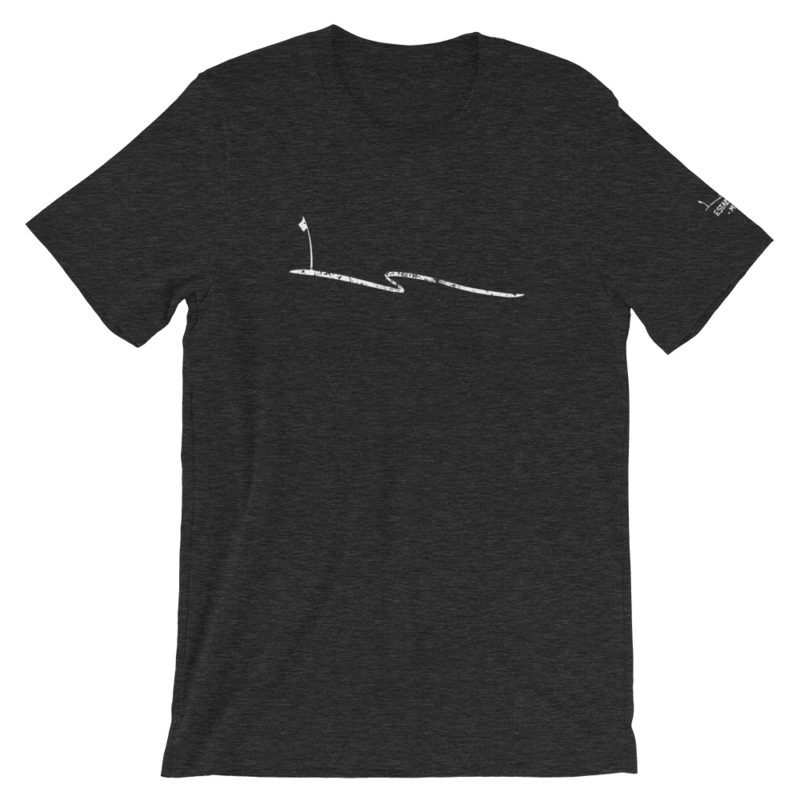 JKD Swoosh Grunge - Unisex T-shirt (White on Gray Heather)