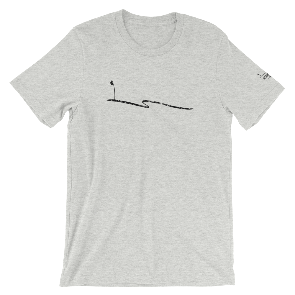 JKD Swoosh Grunge - Unisex T-shirt (Black on Gray Heather), Size: S
