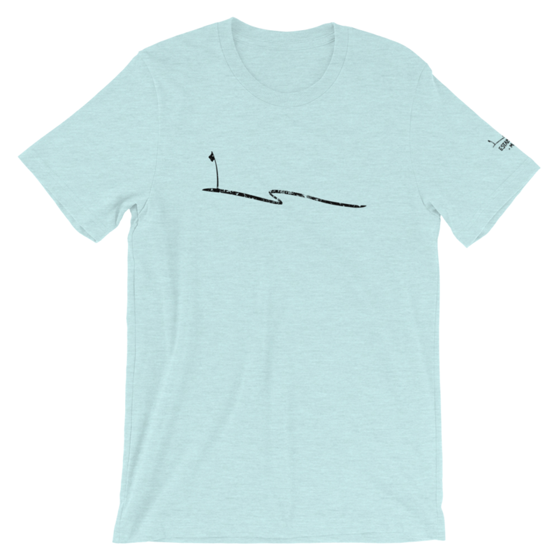 JKD Swoosh Grunge - Unisex T-shirt (Black on Heather Prism Ice Blue)