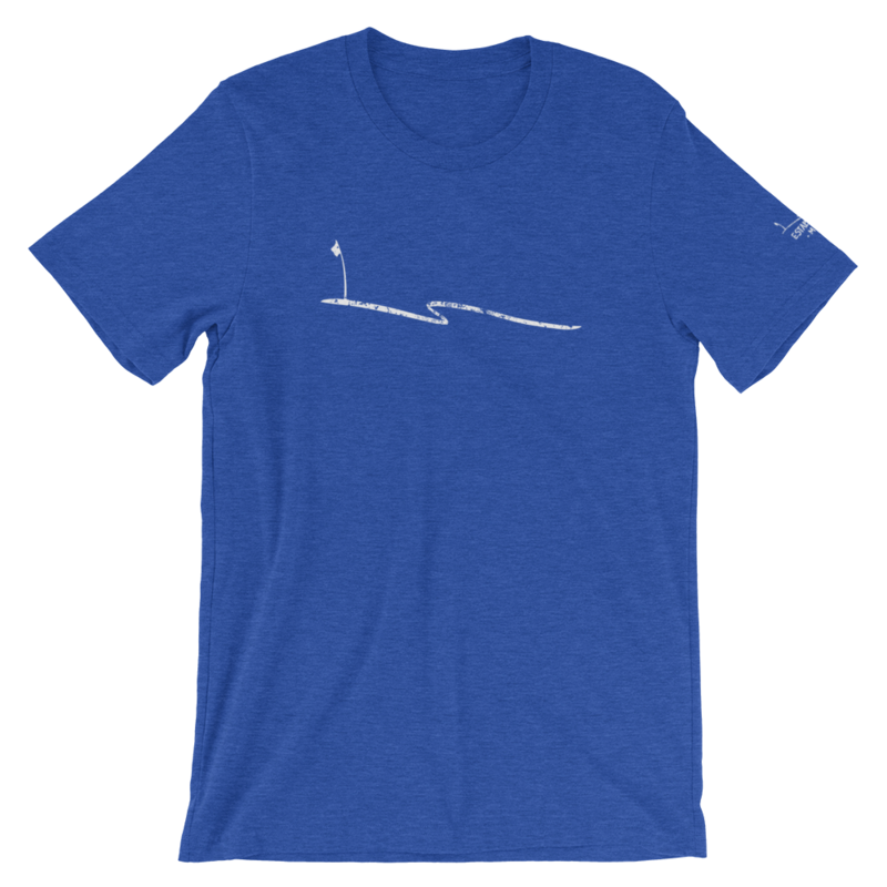 JKD Swoosh Grunge - Unisex T-shirt (White on Heather True Royal)