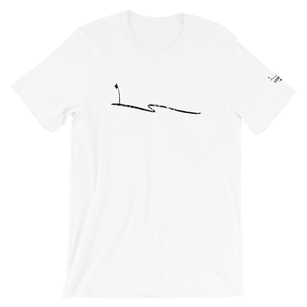 JKD Swoosh Grunge - Unisex T-shirt (Black on White), Size: S