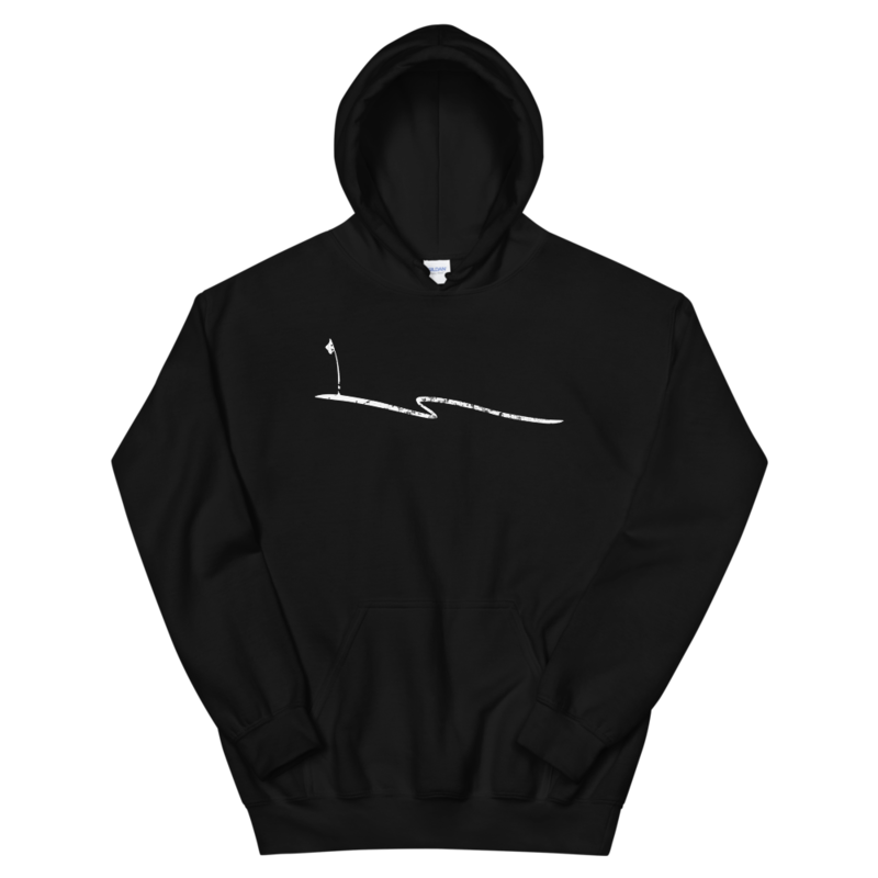 JKD Swoosh Grunge - Unisex Hoodie (White on Black)