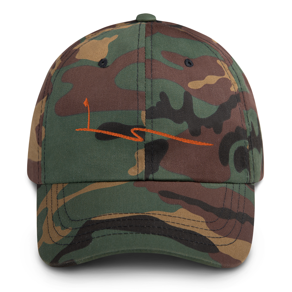 JKD Swoosh - Unstructured Hat (Orange on Camo)