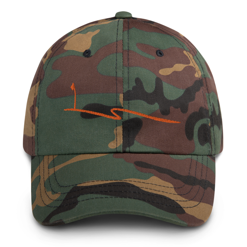 JKD Swoosh - Unstructured Hat (Orange on Camo)