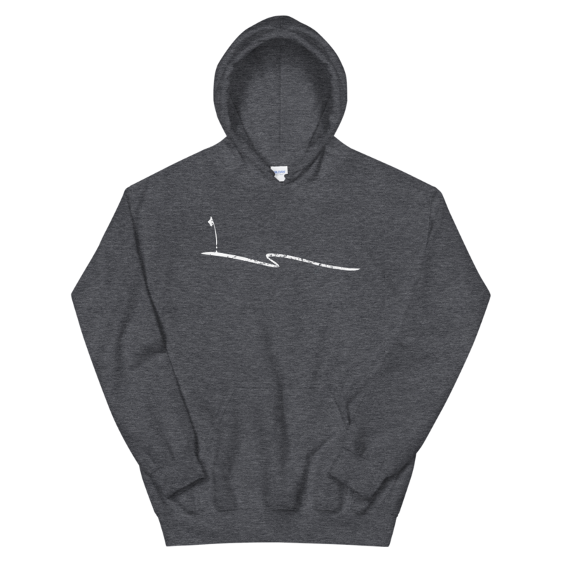 JKD Swoosh Grunge - Unisex Hoodie (White on Heather Gray), Size: S