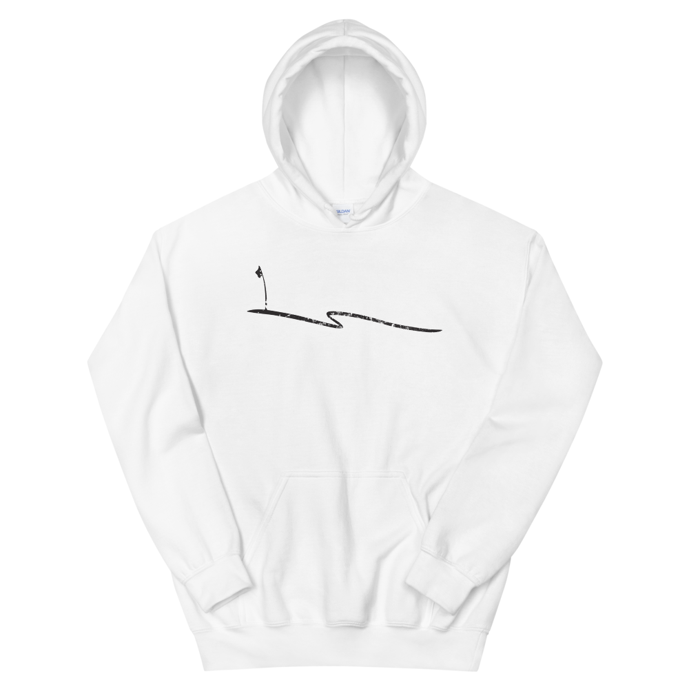 JKD Swoosh Grunge - Unisex Hoodie (Black on White), Size: S