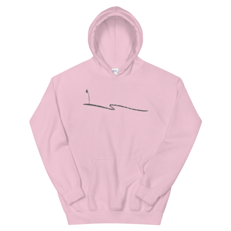 JKD Swoosh Grunge - Unisex Hoodie (Gray on Pink)