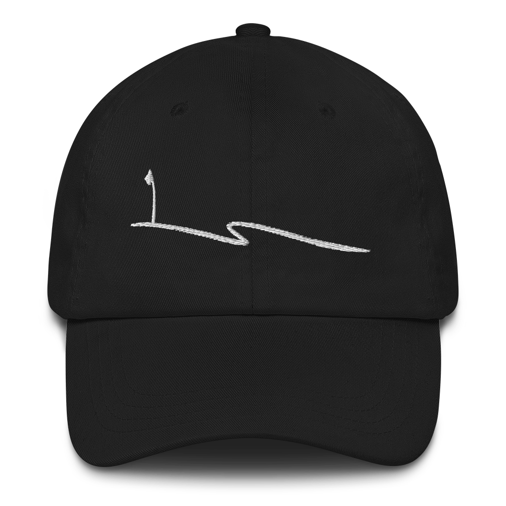 JKD Swoosh - Unstructured Hat (White on Black)