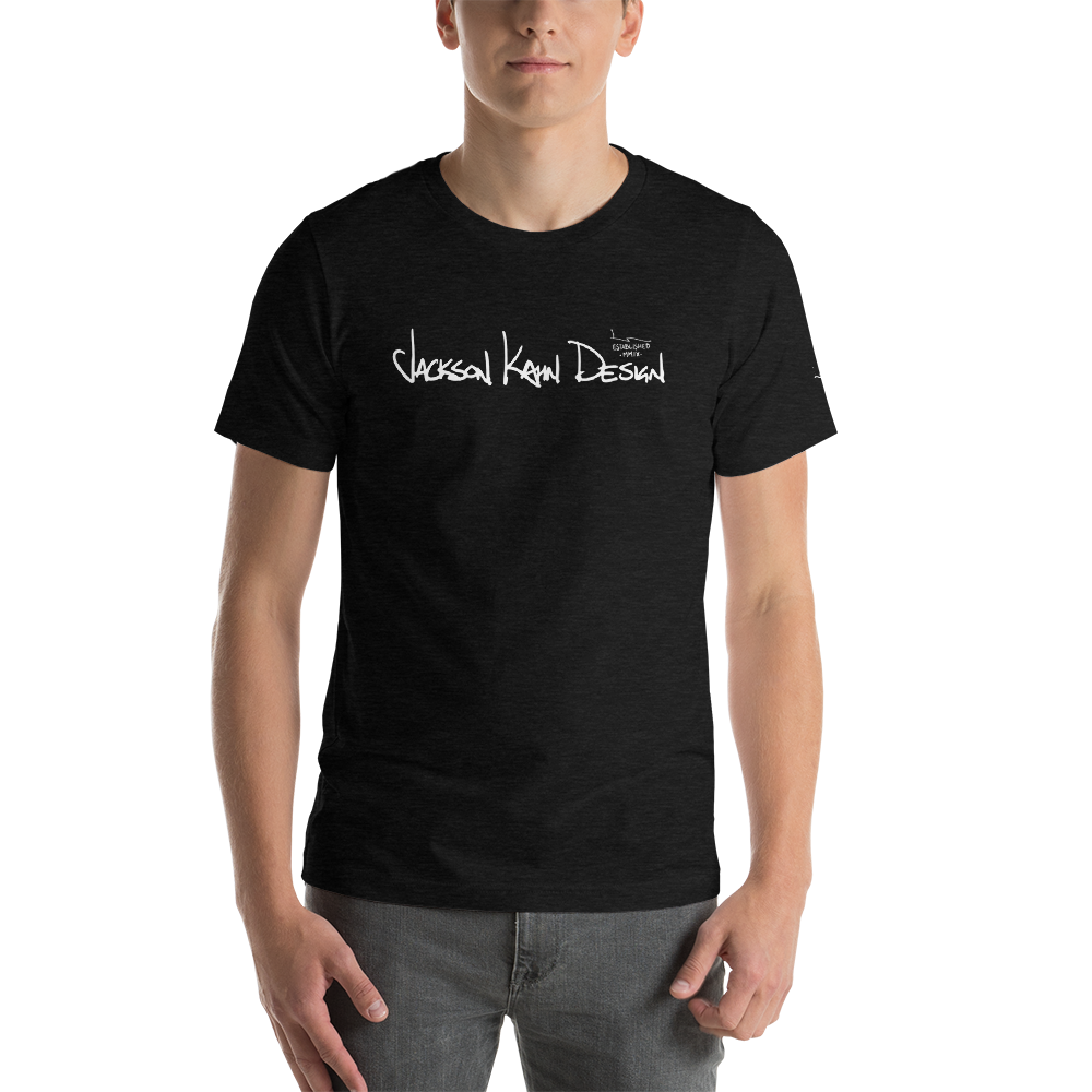 JKD Handwritten - Unisex T-Shirt (White on Black Heather), Size: S