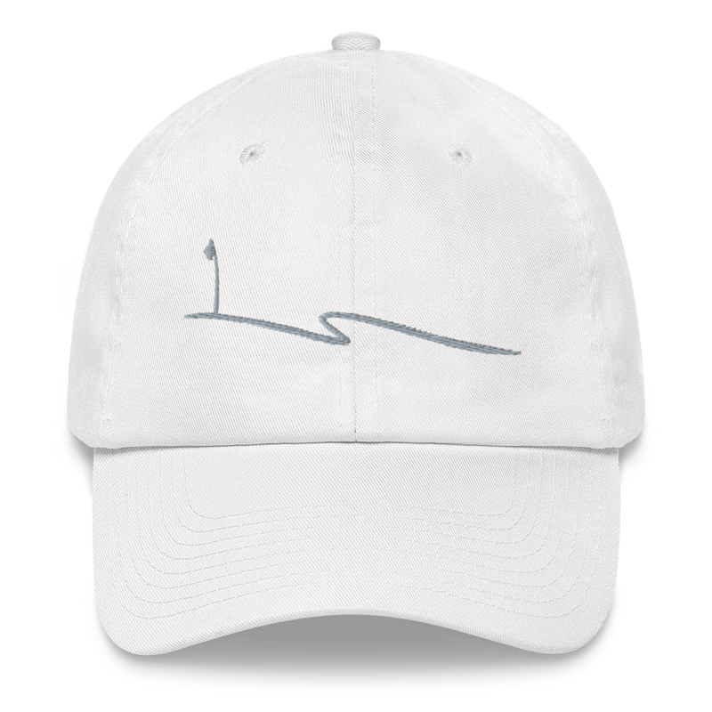 JKD Swoosh - Unstructured Hat (Gray on White)
